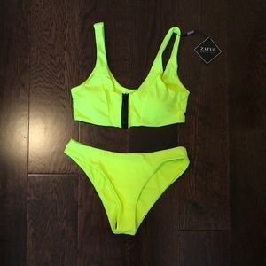 Zaful bathing suit bikini neon green